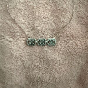 Elegant Silver Hexagon Necklace